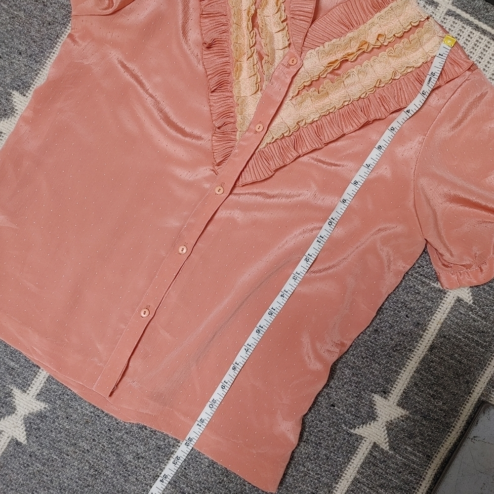 STUNNING Vintage 70's Ruffle Blouse Size M - Picture 12 of 12